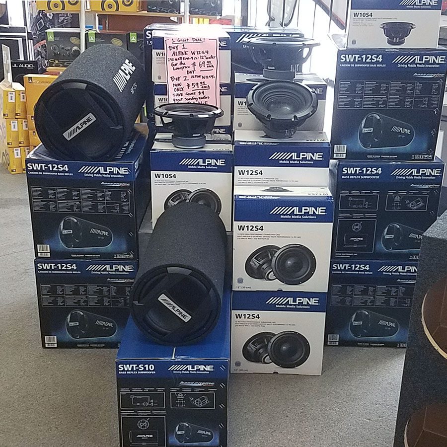 Subwoofer Sale: Alpine W12S4 subwoofers on sale for $69.99 each and SWT-12S4 woofers at Sounds Good To Me in Tempe AZ. Buy 2 or more W-12S4 for $59.99 